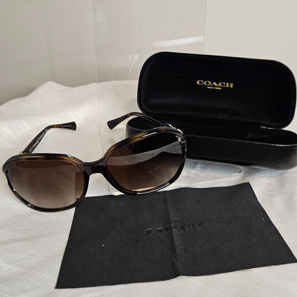 Coach Dark Tortoise Sunglasses with case - EUC - Picture 1 of 6